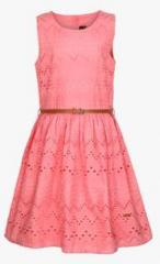 Vitamins Pink Party Dress With Belt girls