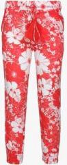 Vitamins Red Printed Track Bottom girls