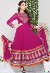 Viva N Diva Embroidered Pink Dress Material women