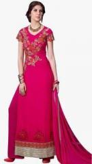 Viva N Diva Magenta Embroidered Dress Material women