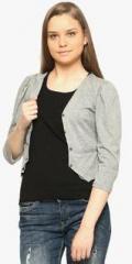 Vvoguish Grey Solid Shrug women