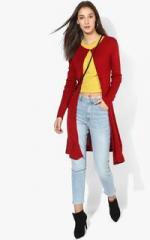 W Acrylic Blend Red Textured Shrug women