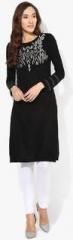 W Black Embroidered Kurta women