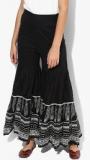 W Black Printed Flared Fit Palazzo women