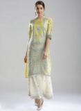 W Grey Printed Straight Kurta women