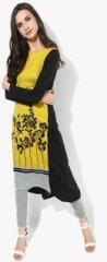 W Mustard Yellow Embellished Acrylic Kurta women