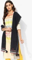 W Navy Blue Solid Dupatta women