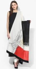 W Off White Printed Dupatta women