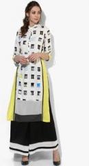 W Off White Printed Kurta men