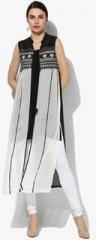 W Off White Printed Polyester Gilet women