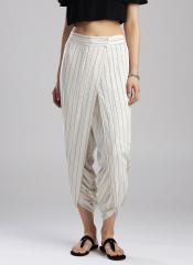 W Off White Striped Salwar women