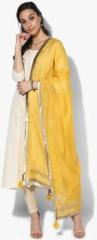 W Yellow Solid Dupatta women