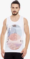 Wear Your Mind Multicoloured Graphic Round Neck Vest men