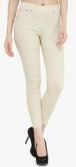 Westwood Cream Solid Jeggings women