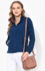 Wildcraft Blue Solid Sweat Jacket women