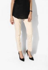 Wills Lifestyle Beige Solid Chinos women