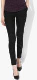 Wills Lifestyle Black Solid Skinny Fit Chinos women