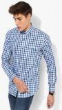 Wills Lifestyle Blue Checked Slim Fit Casual Shirt Men