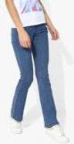 Wills Lifestyle Blue Solid Mid Rise Regular Fit Jeans Women