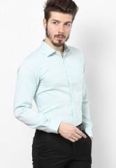 Wills Lifestyle Green Formal Shirt men