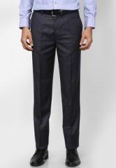 Wills Lifestyle Navy Blue Formal Trouser men