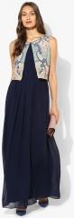 Wills Lifestyle Navy Blue Printed Maxi Dress women