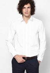 Wills Lifestyle White Solid Formal Shirt men