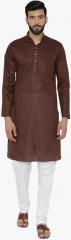 Wintage Brown Solid Kurta Pyjama men