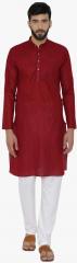 Wintage maroon Solid Kurta Pyjama men