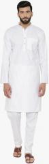 Wintage White Solid Kurta Pyjama men