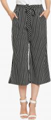 Wisstler Black Striped Regular Fit Trousers women