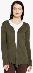 Wisstler Olive Self Design Shrug women