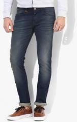 Wrangler Blue Mid Rise Skinny Fit Jeans men