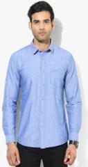 Wrangler Blue Solid Casual Shirt men