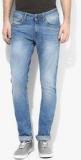 Wrangler Blue Washed Low Rise Skinny Fit Jeans Men