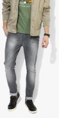 Wrangler Grey Washed Low Rise Skinny Fit Jeans men