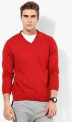 Wrangler Red V Neck Sweater men