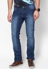 Wrangler Solid Blue Slim Fit Jeans men