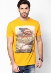 Wrangler Yellow Round Neck T Shirt men