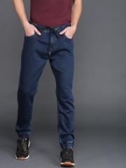 Wrogn Blue Slim Fit Mid Rise Clean Look Stretchable Jogger Jeans men