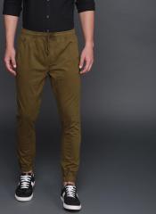 Wrogn Brown Solid Joggers men