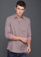 Wrogn Dusty Pink Smart Regular Fit Solid Casual Shirt men