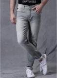 Wrogn Grey Slim Fit Mid Rise Clean Look Jeans Men