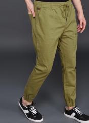 Wrogn Khaki Regular Fit Solid Trouser men