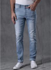 Wrogn Light Blue Washed Low Rise Slim Fit Jeans men