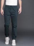 Wrogn Navy Slim Fit Solid Joggers Men