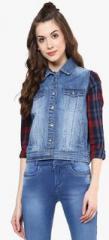 Xpose Light Blue Washed Denim Jacket women