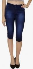 Xpose Navy Blue Washed Capri women