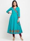 Yash Gallery Blue Printed A Line Kurta women