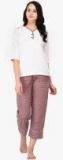 Yaya Maroon Solid Nightwear Set women